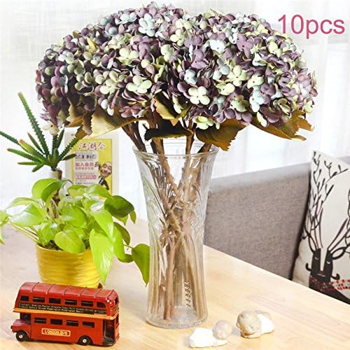 AMAZZANG-1 Bouquet Artificial Fake Peony Silk Flower Hydrangea Home Wedding Garden Decor (purple)