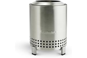 Solo Stove Mesa, 5.1 Inch Tabletop Fire Pit with Stand - Smokeless, Stainless Steel Fire Pit for Camping, Outdoor & Patio- Wood Burning or Pellet Fueled Portable Bonfire, 1.4lbs, Stainless Steel