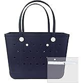 Chokoter Beach Bag, Waterproof Beach Tote, Rubber XL Tote Bag, Washable and Durable Open Handbag for Boat Pool Sports