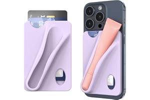 DOB SECHS Silicone Lip Holder with Card Holder Compatible with Lipstick Lip Glaze Phone Case Back Stick On Holder for iPhone and Android Smartphones （Purple, Small）