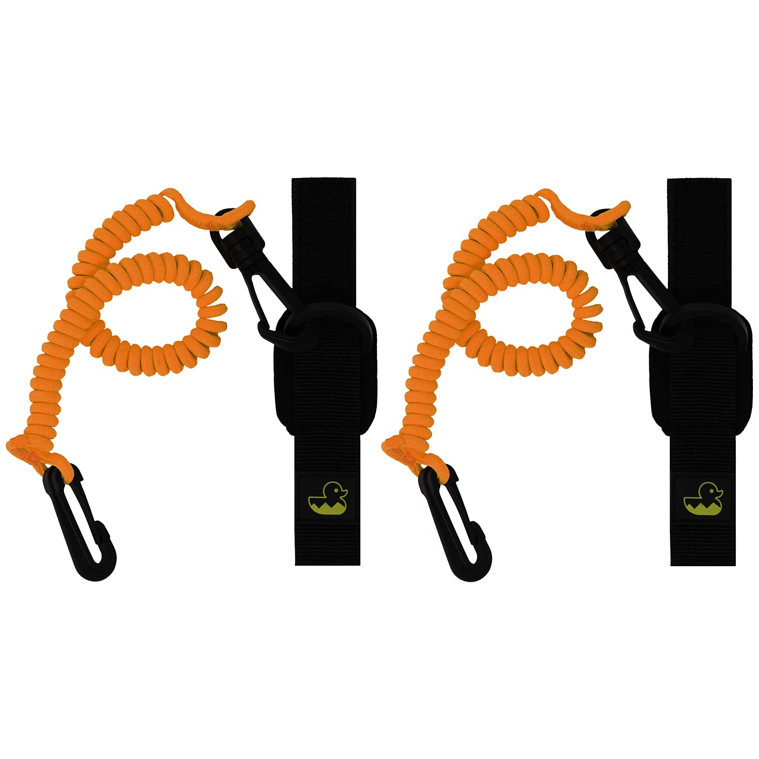 Survival Duck 1.8m Orange Kayak Paddle Leash, Pack of 2 Tether Paddle Holders