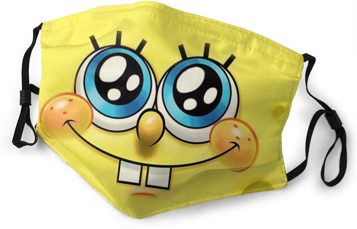 WRWDS Spongebob Squarepants Face Cover Protective Mouth Face Guard Anti Dust Reusable Face Shield