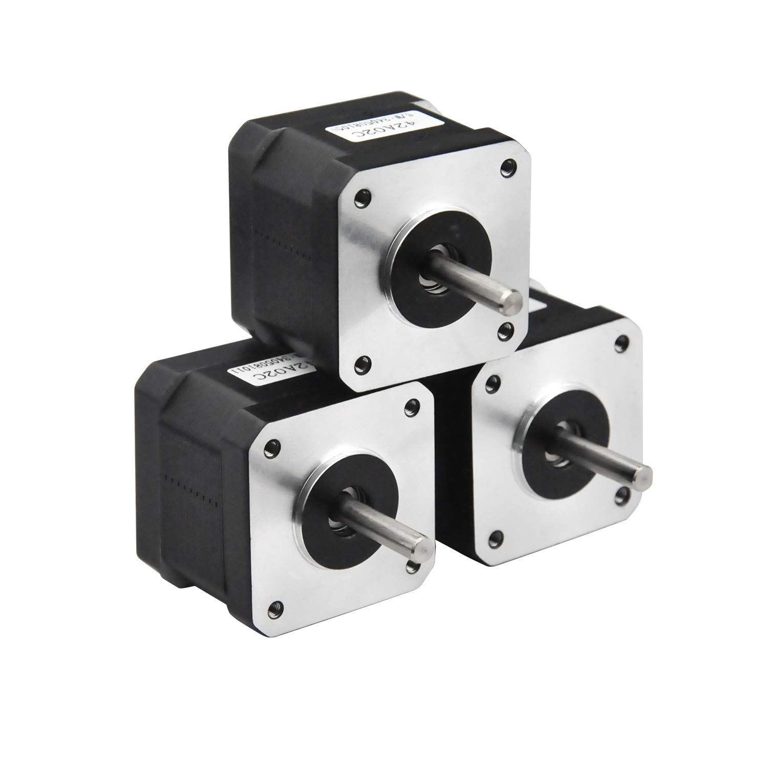 RTELLIGENT Nema 17 Stepper Motor, 3PCS 2 Phase Step Motor Bipolar 1.5A 59.5oz.in(42Ncm) 42x42x38mm 4-wire 30cm Long Cable for 3D Printer (42A02C-XH2.54, 3)