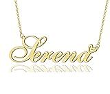 AOLO Serena Heart Name Necklace 18k Gold Plated