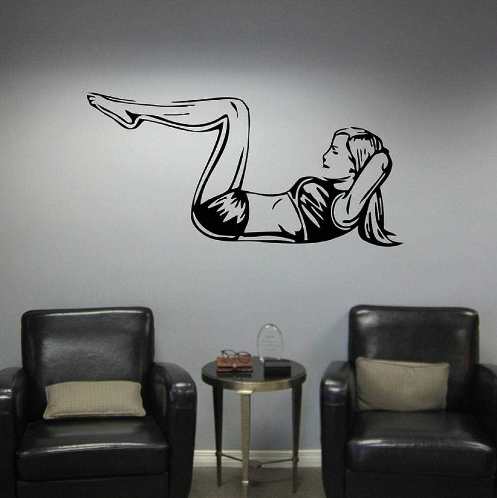 TYUAC Bodybuilding Girl Wall Decal Living Room Bedroom Home Decor Motivation Workout Fitness Sport Yoga Gym Vinyl Wall Stickers 42x84cm