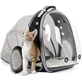 Back Expandable Cat Backpack Carrier, Fit up to 12 lbs, Space Capsule Bubble Window Pet Carrier Backpack to Carry and Transport Cat Bunny Small Puppy