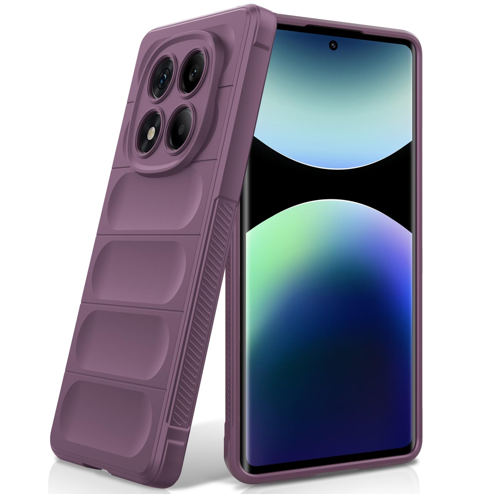 BonYonka Silicone Case for Xiaomi Redmi Note 14 Pro 4G, Anti-Scratch Microfiber Lining, Shockproof Case with Camera Protection, Purple
