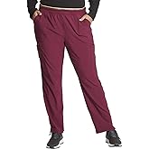 Dickies Retro Women Scrubs Pant Mid Rise Tapered Leg Pull-on Cargo Plus Size DK035, 3XL, Wine