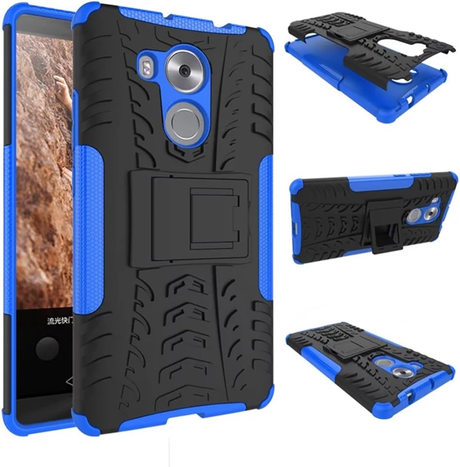Huawei Mate 8 Shockproof Case, Heavy Duty Combo Hybrid Rugged Dual Layer Grip Cover with Kickstand For Huawei Mate8 (Blue)