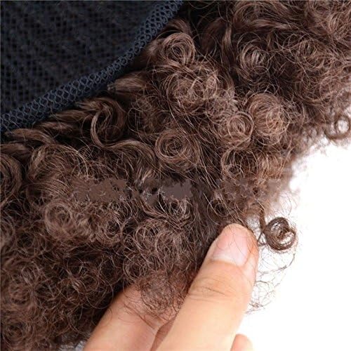 Women‘s Afro Ponytail Clip In Hair Extensions Kinky Curly Drawstring Black (Dark Brown)