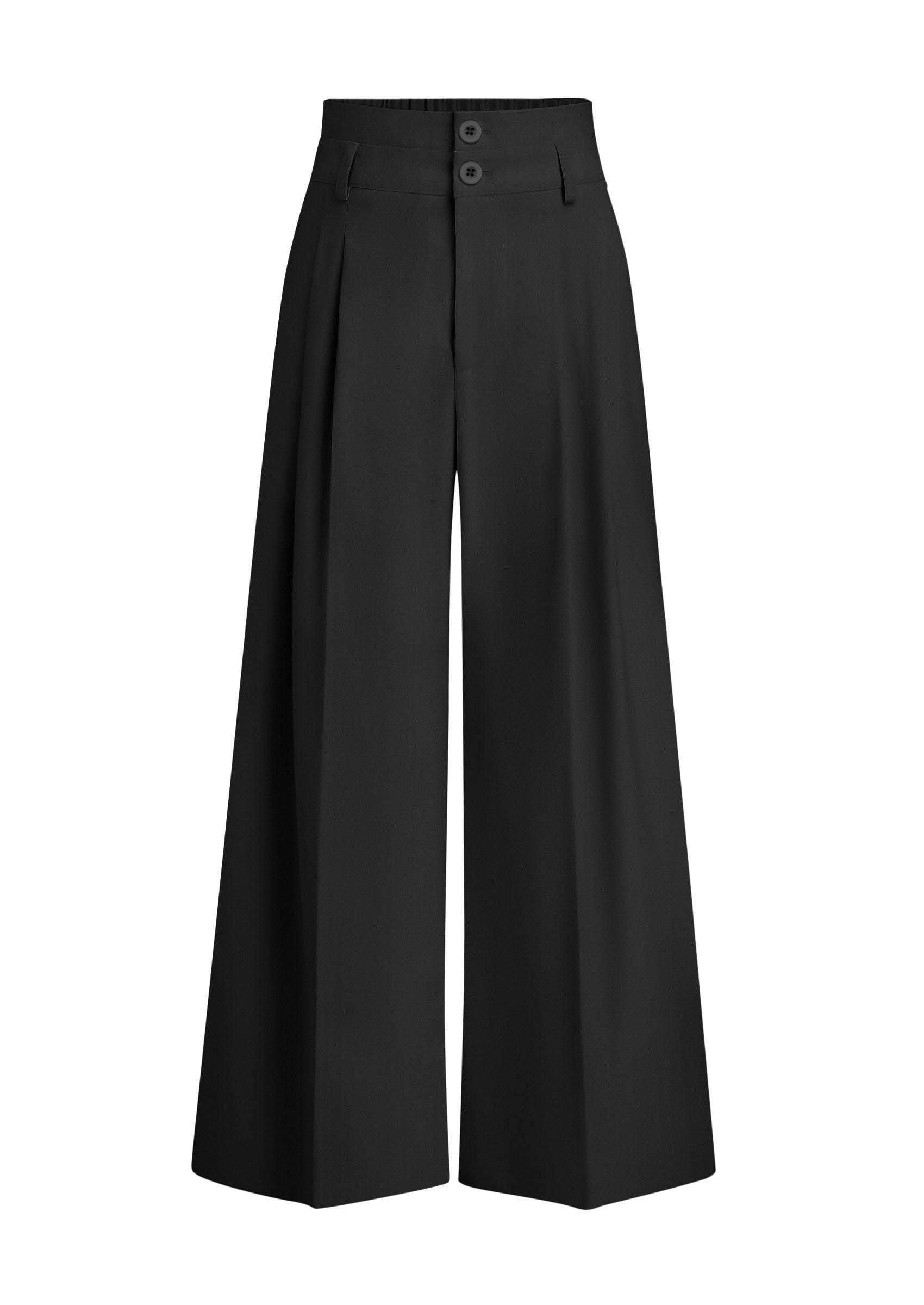 Photo 1 of **RUNS SHORT (LENGTH)*** PRETTYGARDEN Womens Spring Wide Leg Palazzo Pants 2026 Trendy Loose Button High Waist Pleated Work Business Casual Trousers (Black,Small)
