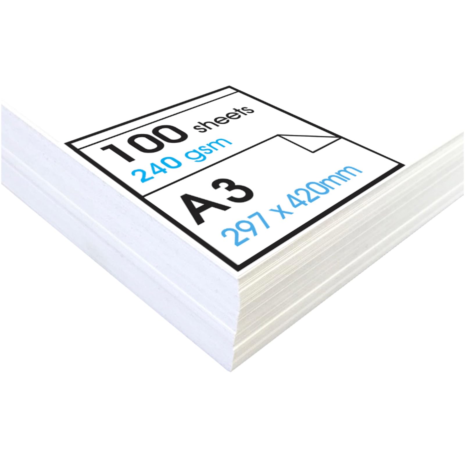 Artway Studio - Acid Free A3 Mixed Media Paper - Ideal for Multimedia Applications - 240gsm - A3 (100 Sheets), White