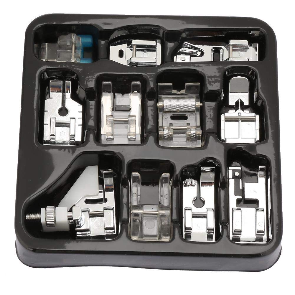 11-in-1 Multifunctional Sewing Machine Presser Feet Kit with Zipper Foot Roller Foot Hem Foot and More Accessories