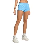MCEDAR Women's Running Shorts Low Waisted 2.5"，Lightweight Active Workout Quick Dry Gym Athletic Sports Shorts Zip Pocket
