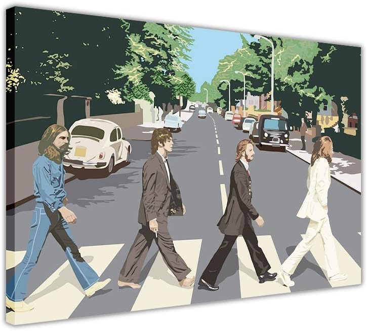 ICONIC THE BEATLES ABBEY ROAD ALBUM POSTER CANVAS WALL ART PRINTS FRAMED PICTURES MUSIC PHOTOS SIZE: A4-12" X 8" (30CM X 20CM)