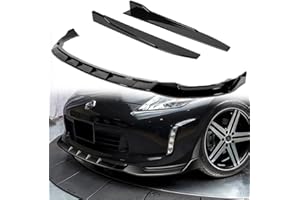W-POWER Q1-TECH, 5-Piece Front Bumper Lip + Side Skirt Rocker Winglet Canard Diffuser Wing Compatible with 2013-2020 Nissan 370Z, Front Lip Air Chin Spoiler Body Splitter ABS (Painted Black)