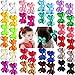 JOYOYO 40Pcs Boutique Grosgrain Ribbon Hair Bows Pigtail Holders Elastic Ties Hair Bands For Girls Schoolgirls Teens Gifts In Pairs