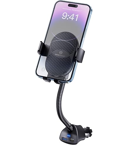 WixGear Cigarette Lighter Phone Holder, 360° Rotating Car Mount Cradle with  Dual USB Charging Port, Adjustable Gooseneck, Car Phone Holder Cigarette  Lighter Mount, Fits Most Cellphones : Cell Phones & Accessories