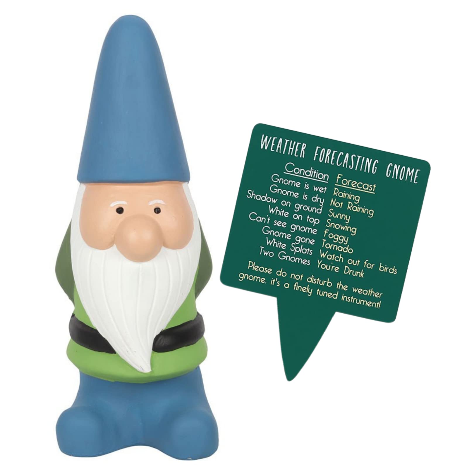Weather Gnome Large Fun 30cm Terracotta Garden Gnome with Weather Sign. Humorous Gift for a Gardener, Christmas. Birthday