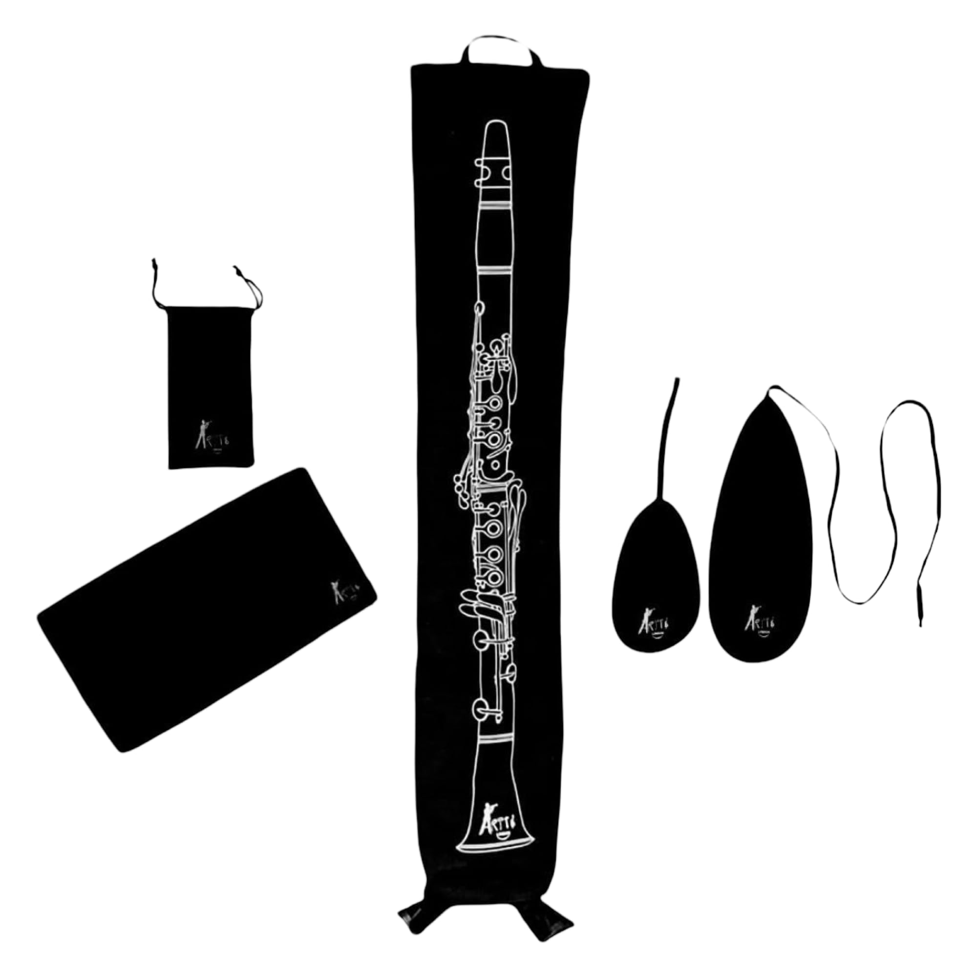 Clarinet Care & Accessory Pack | Full Length Bb Clarinet Cover | Double Pull-Through Set | Mouthpiece Pouch | Polishing Cloth | As Beautiful as it is Practical | Exceptional Value