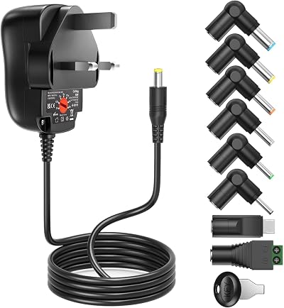 Outtag 12W Universal Power Adapter AC Charger 3V-12V 1A Multi Voltage DC Supply