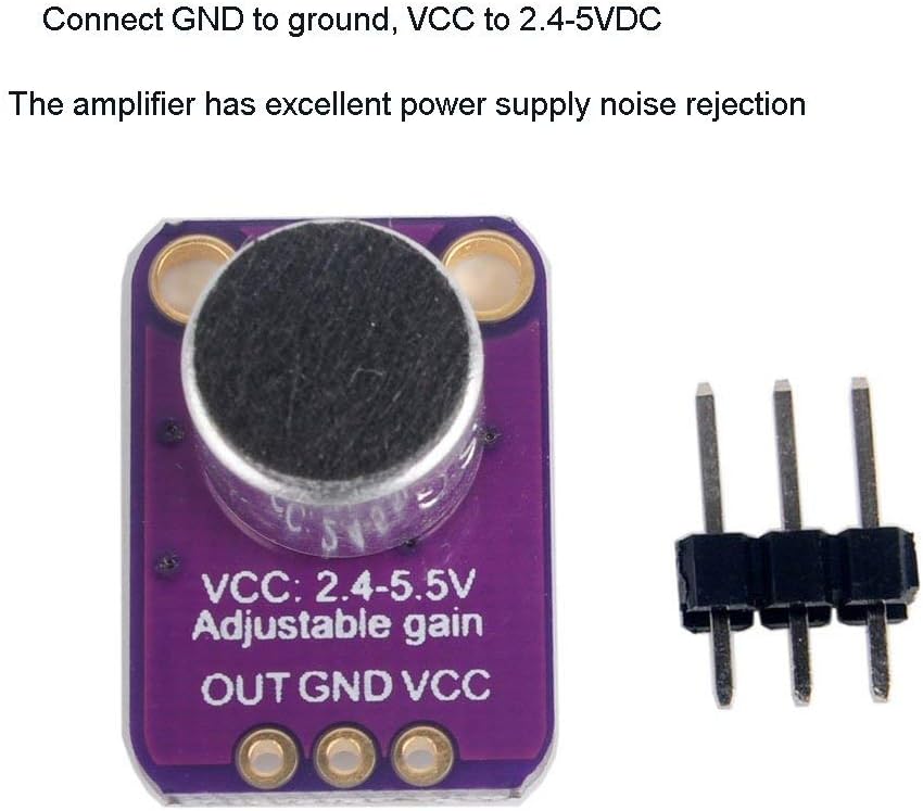 ARCELI 2pcs Electret Microphone Amplifier, GY-MAX4466 Breakout Sensor with Adjustable Gain Control - Image 3