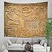 Egyptian Tapestry Wall Hanging, Ancient Pharaoh with Hieroglyphs Wall Carpet Art for Home Decorations Student Dorm Decor Living Room Bedroom Bedspread TV Backdrop, Nail Included, 60