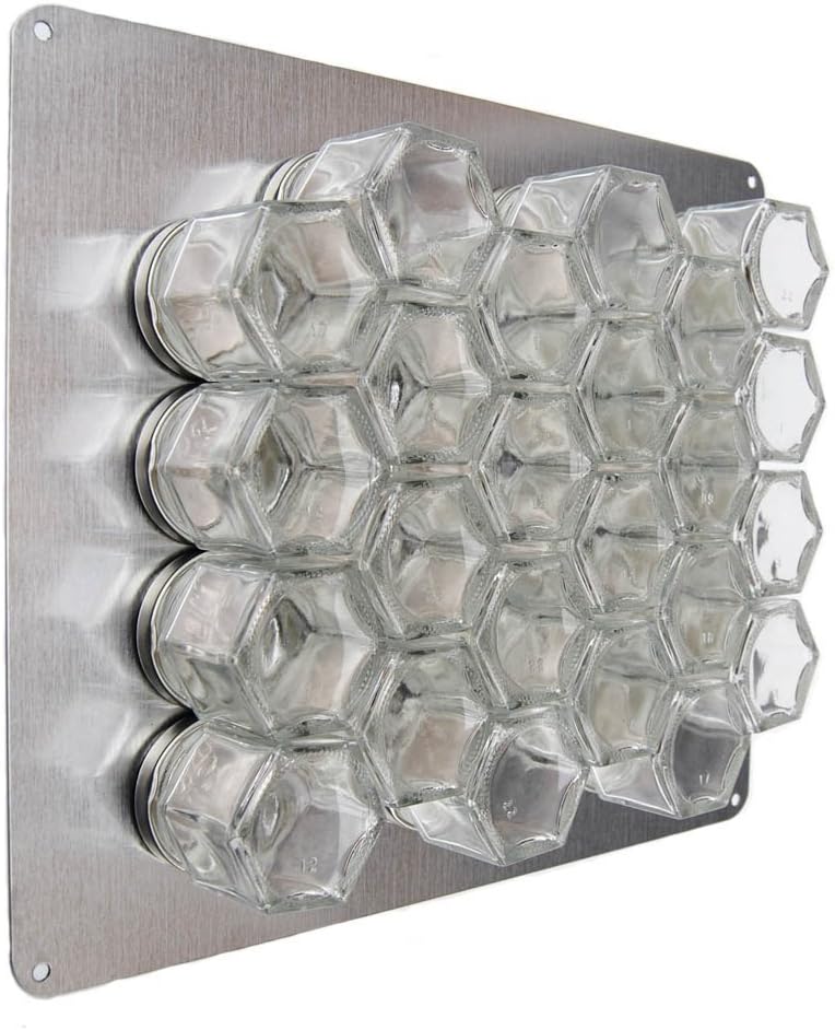 Gneiss Spice Stainless Finish Wall Plate Base for Magnetic Spice Jars, Large 20x10 Inches (Jars Not Included)