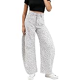 BlueMoment Barrel Jeans for Women High Waist Pants Trendy Baggy Wide Leg Y2k Vintage Denim Pants Boyfriend Jeans