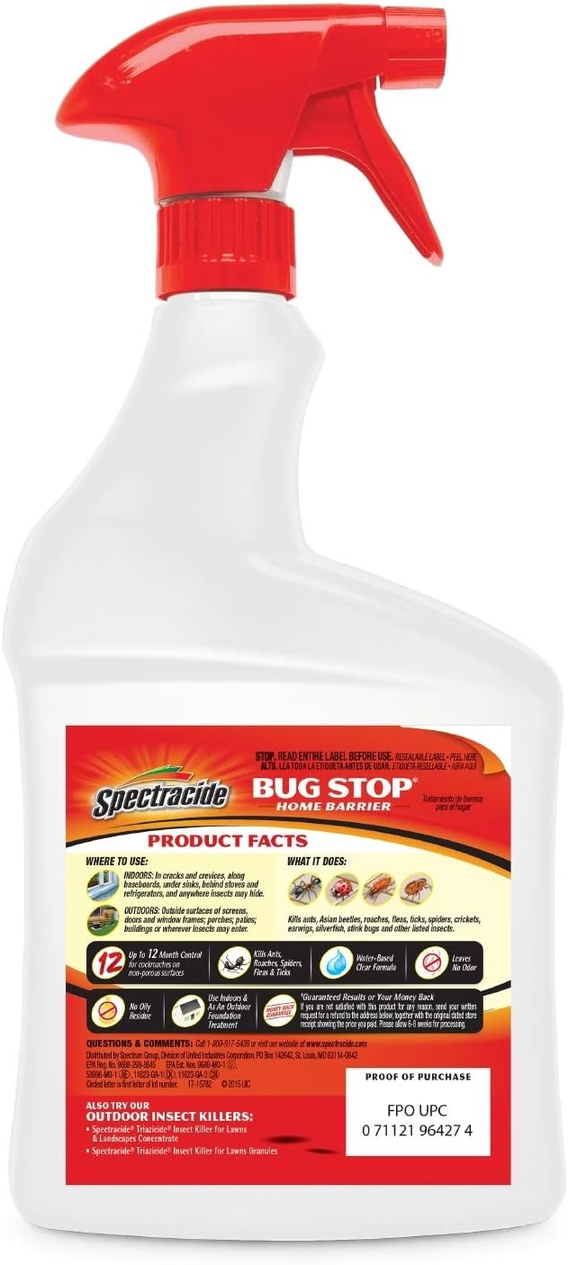 Amazon Com Spectracide Bug Stop Home Barrier Ready To Use Spray 32 Fluid Ounce Home Pest Control Sprayers Garden Outdoor
