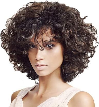 Amazon Com Sttech1 Hot Sale Wig Black Color Short Hair Curls