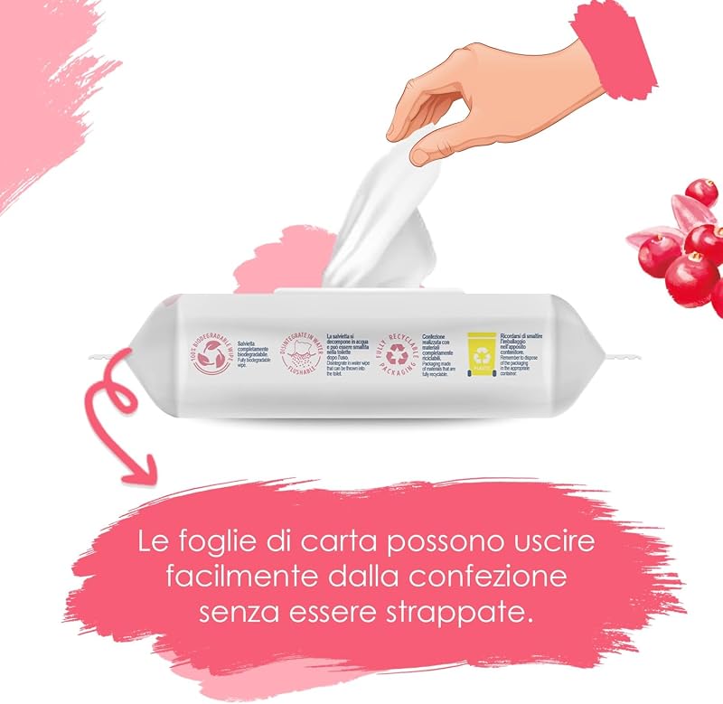 Intimate Usa e Getta – (40 Pezzi) Salvietta combinata – Rinfresca zona intima, estratto di mirtillo rosso e prebiotico – 40 Pezzi — foto 8 di 8