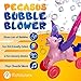 Automatic Bubble Machine Toy For Kids - Horse Walker Blows Bubbles Out Of Mouth, Plays Music And Lights Up As You Push It - 2 Bubble Solution Bottles Included - Bubble Blower by MotoWorx
