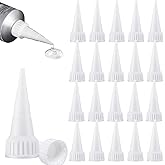 20 Pack Snip Tip Applicator Cap Compatible with E6000 Glue Tube | Fits 3.7 oz compatible with E6000 tubes, precision tip control, replacement caps, clear applicator nozzle, 20 pack