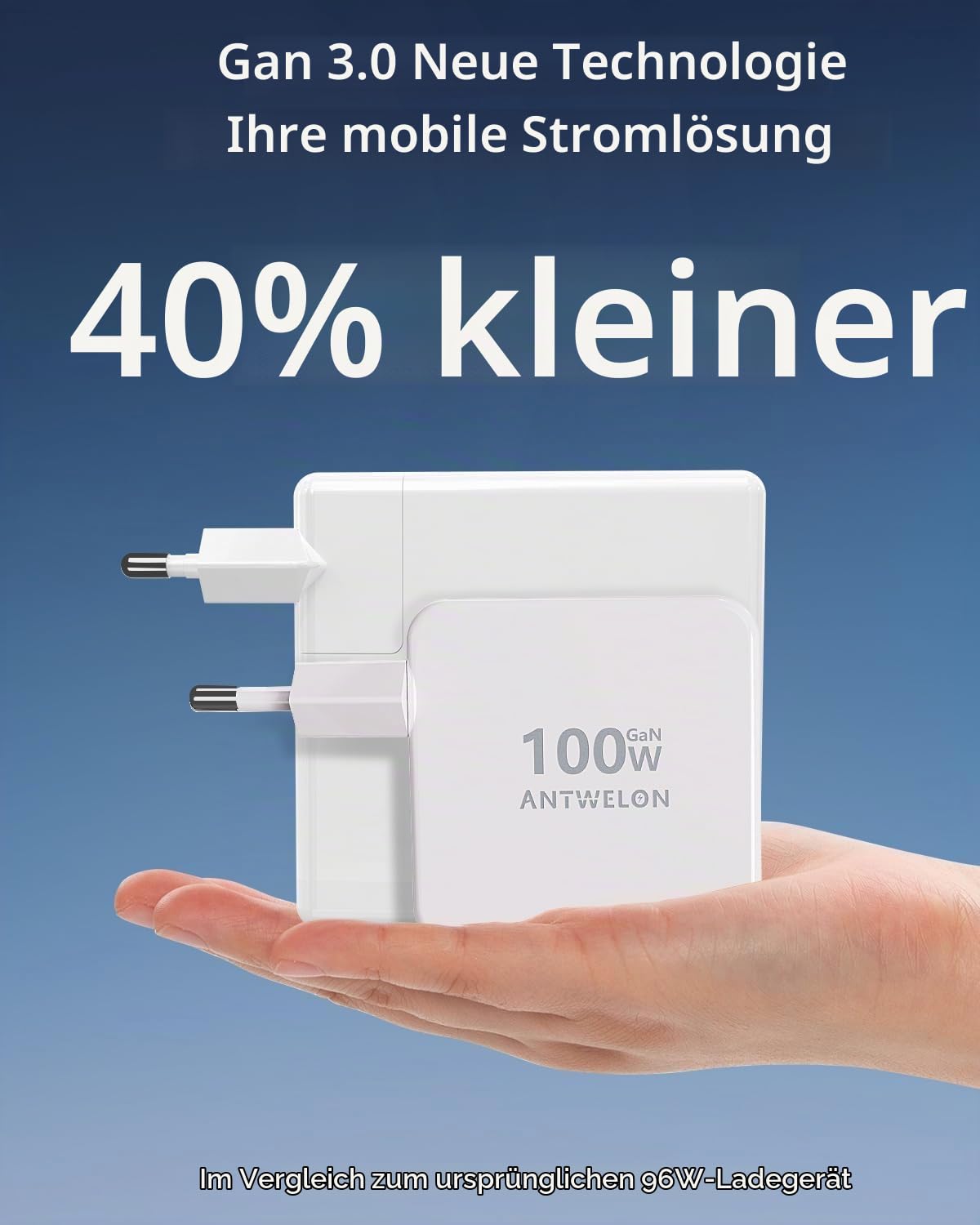 ANTWELON 100W USB C Ladegerät GAN Netzteil Typ C für MacBook Pro 16 15 14 Zoll, MacBook Air, iPad Pro, Galaxy S24 S23, Dell XPS, HP, Lenovo Thinkpad Yoga, Laptop, Tablet (weiß) 3