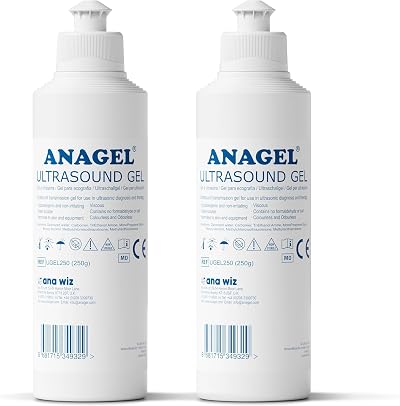 ANAGEL 250ml Ultrasound Transmission Gel Pack of 2 - Clear, Viscous