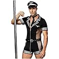 BlueSpace Men's Policeman Costume Sexy Cop Cosplay Uniform Set Role Play Costumes Lingerie for Halloween Party