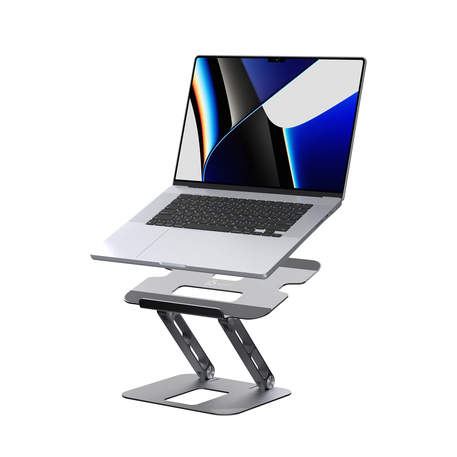 j5create Multi-Angle Aluminum Laptop Stand, Ergonomic Notebook Riser, Suitable for MacBook, Dell, HP, Lenovo, Fits most laptops up to 16 in (JTS127)