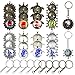 58 PCS Pendant Tray Kit, Seasonsky Pendant Trays Sun, Wing, Cat, Snowflakes with Glass Cabochon Blanks Clear Dome, 10 PCS Pendant Buckle for Photo Pendant Craft