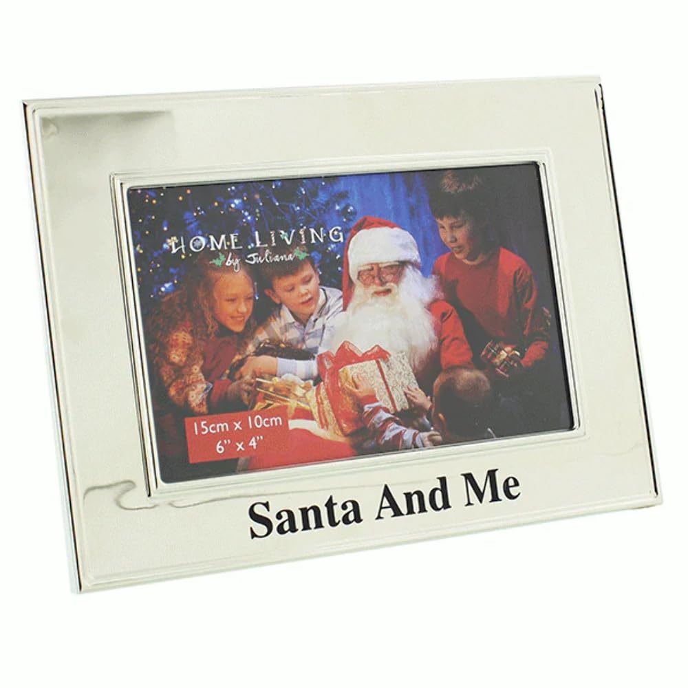 Santa and Me 6" x 4" silver metal Christmas photo frame