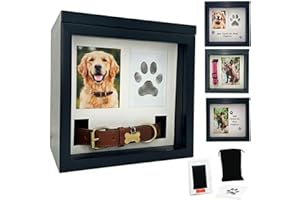OtterPets Large Dog Urn for Ashes, 4 Customizable Displays with Paw Print Ink Kit, 8.5x8.5x5.8 Pet Urn for Dog Ashes, Pet Cre