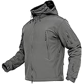 MAGCOMSEN Men's Tactical Jacket Winter Snow Ski Jacket Water Resistant Softshell Fleece Lined Winter Coats Multi-Pockets