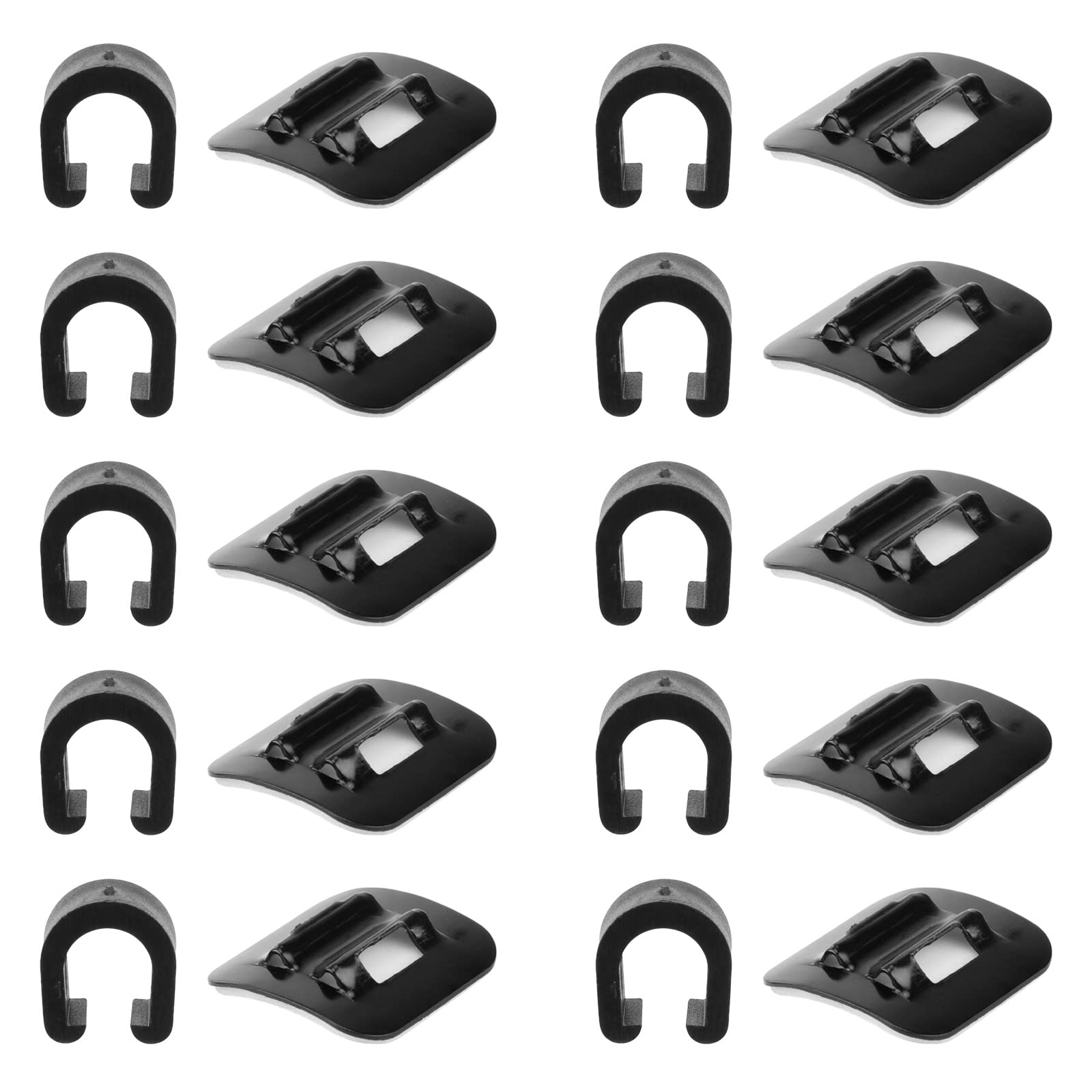 JUPSK 10 Pack Bicycle Cable Clips, Black Aluminum Alloy & Plastic C-Clips for Bike Brake Wire & Household Cables