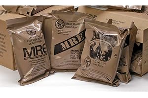 AMMO CAN MAN MRE Ready to Eat Meals - Emergency Food Kits, Pack Of 6 w/Entrees, Dessert, Flameless Heater & Accessories – Emergency Meals For Camping Hiking & Other Outdoor Activities