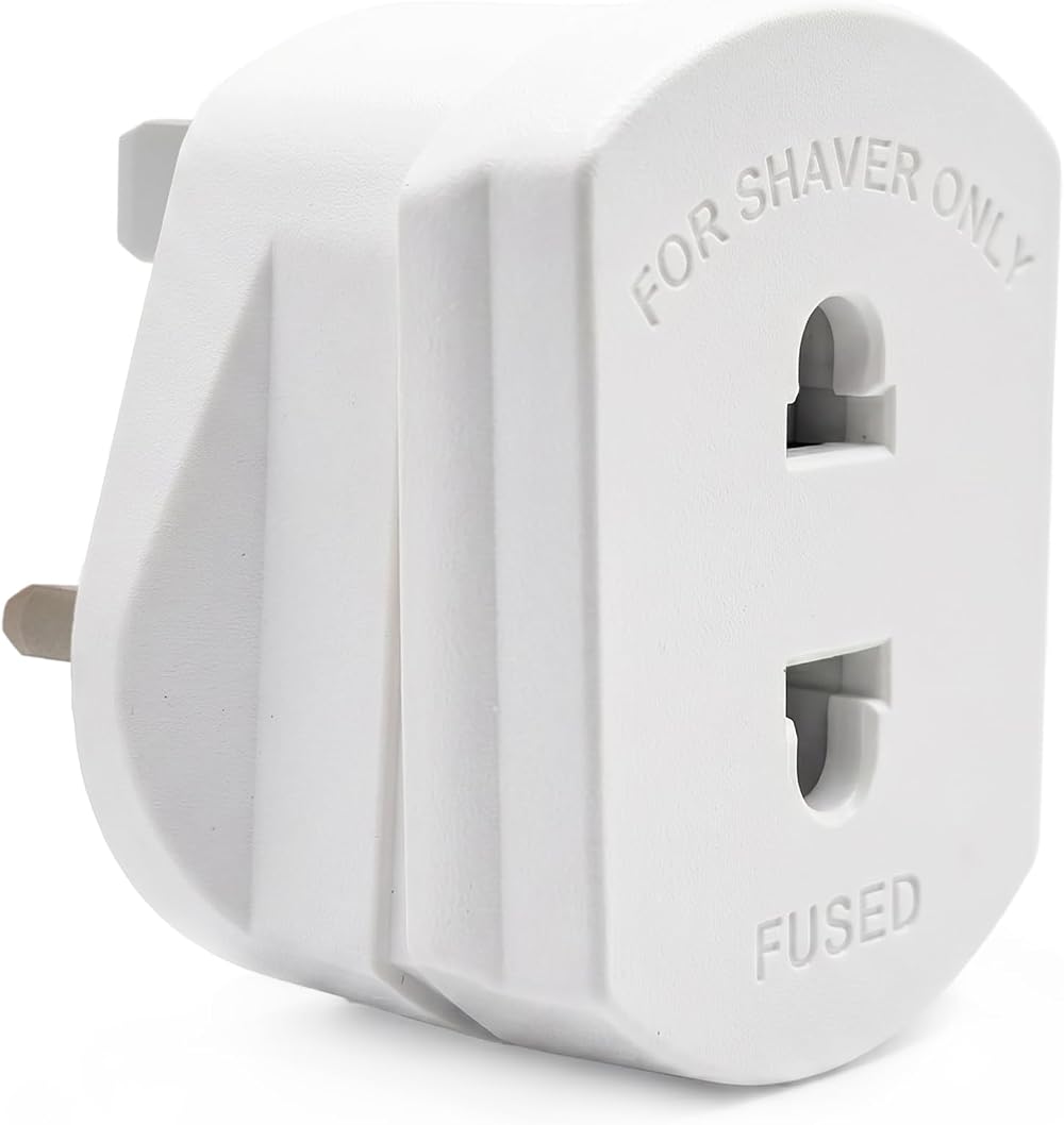 Double Dragon UK Plug Adapter 2P to 3P 1A Fused Shutter Safety Travel