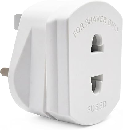 Double Dragon UK Plug Adapter 2P to 3P 1A Fused Shutter Safety Travel