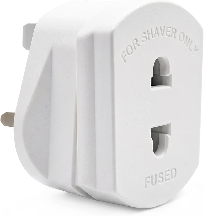 Double Dragon UK Plug Adapter 2P to 3P 1A Fused Shutter Safety Travel