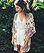 Akery Women's Beach Cover Up Diamond Lattice Print Kimono Cardigan