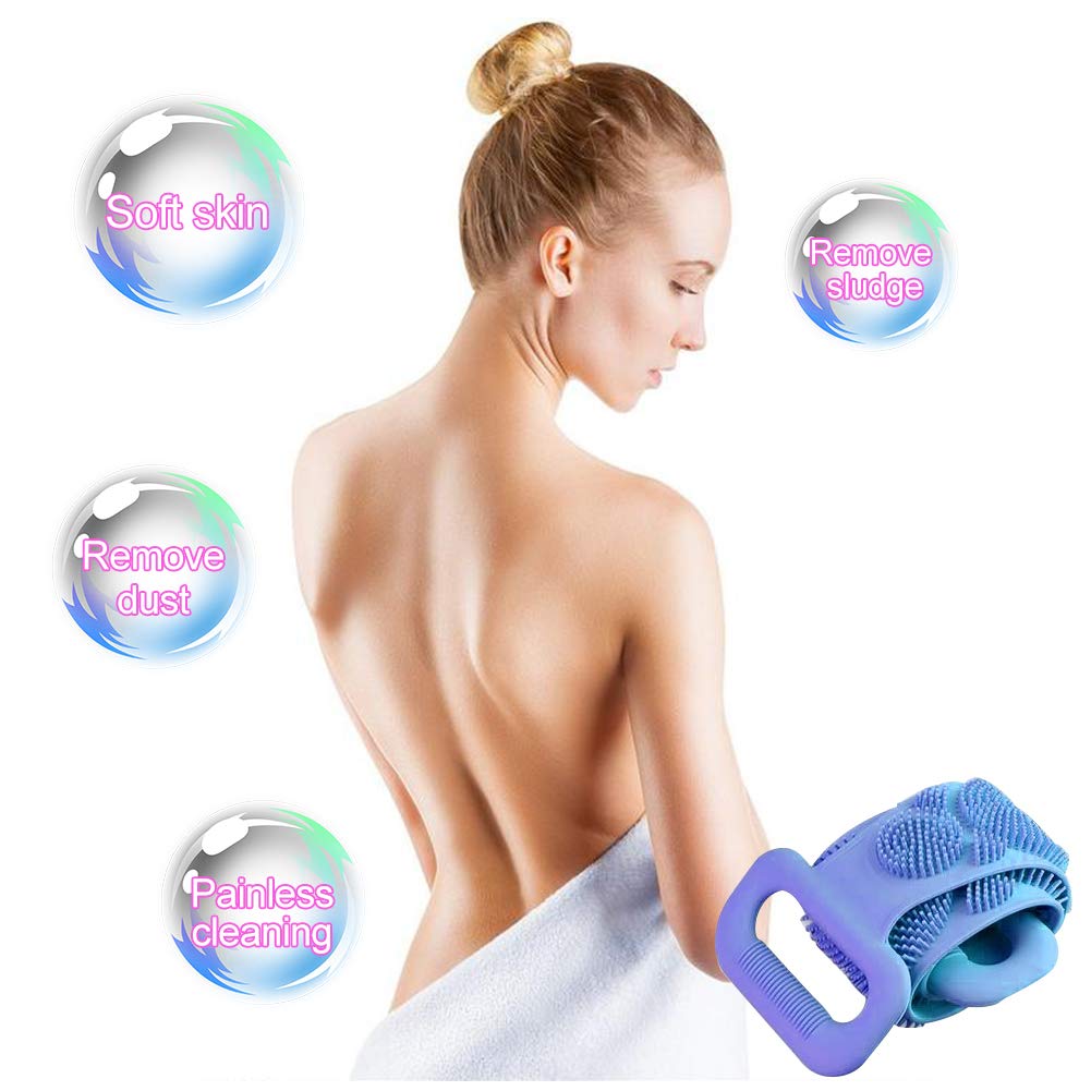 Silicone Bath Body Brush, Silicone Bath Towel, Silicone Back Scrub, Silicone Double-Sided Shower Scrub, Body Scrub, Face And Foot Scrub Scrubber, For Skin Peeling Deep Cleansing : Beauty