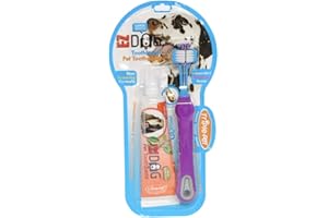 EZDOG Dental Care Kit Contains 3-Sided Toothbrush & All-Natural Vanilla Toothpaste | Helps Prevent Plaque & Tartar Buildup | Dogs Love the Taste, Large Breed